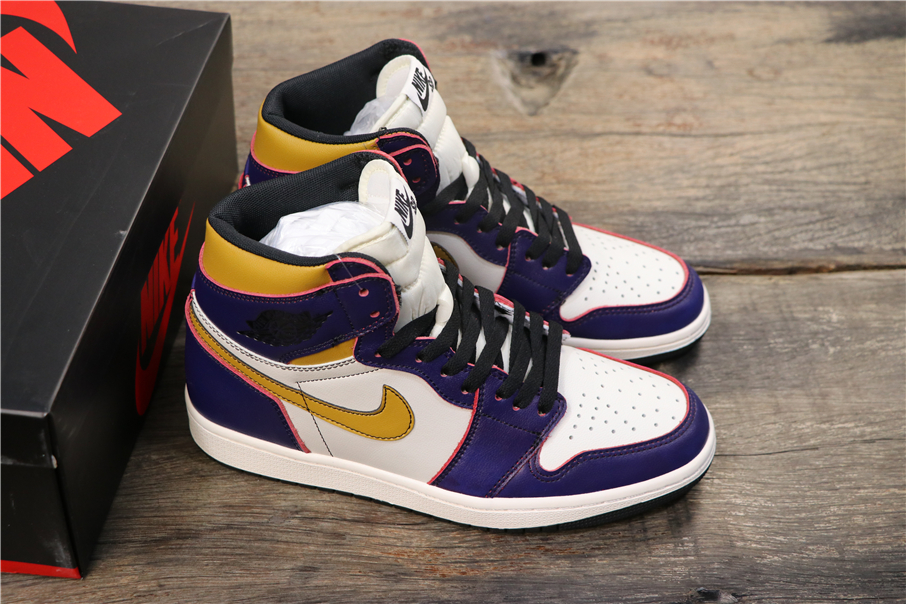 jordan air jordan 1 retro high - Blanco Amarillo Morado