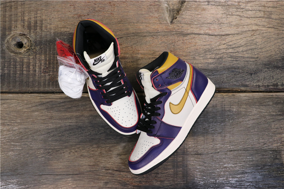 jordan air jordan 1 retro high - Blanco Amarillo Morado