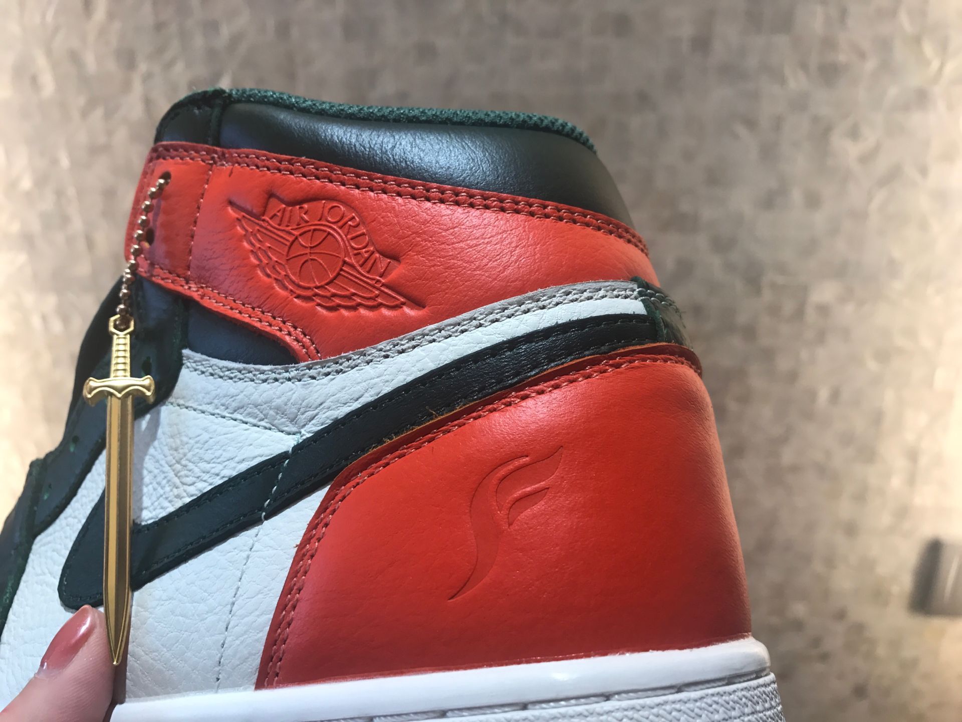 jordan air jordan 1 retro high - Verde Naranjo Blanco