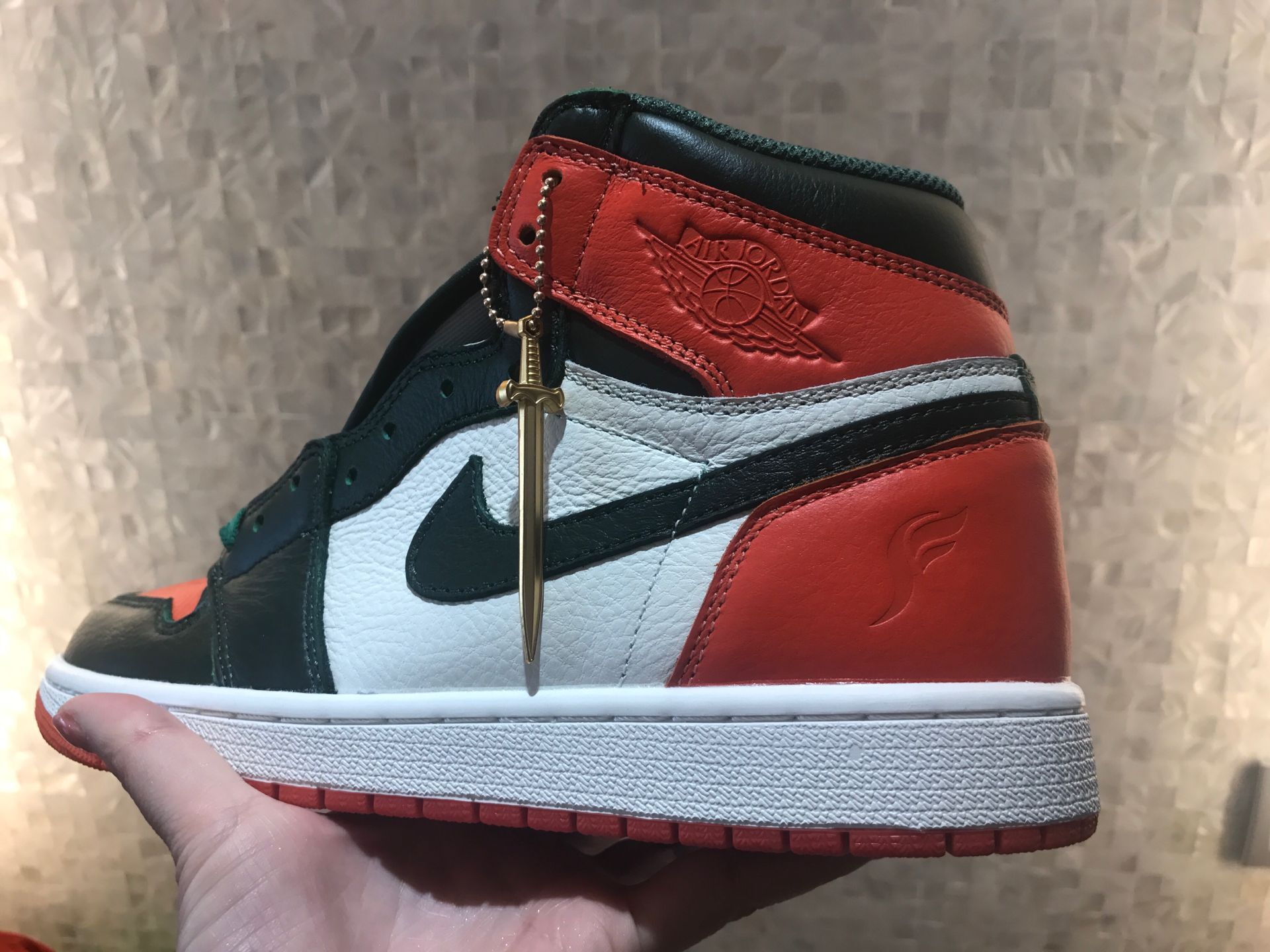 jordan air jordan 1 retro high - Verde Naranjo Blanco