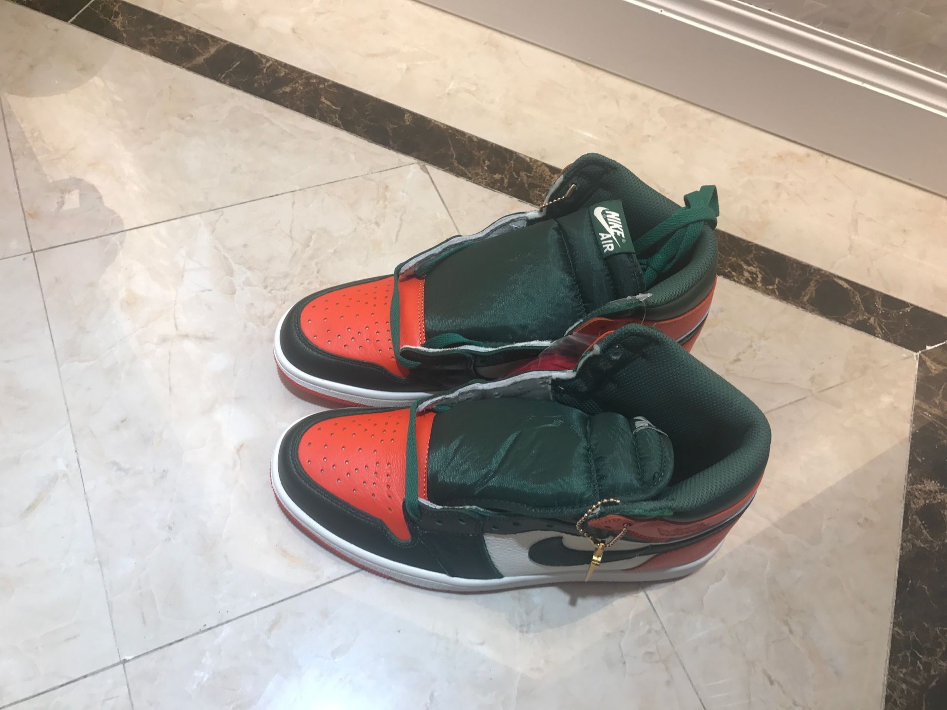 jordan air jordan 1 retro high - Verde Naranjo Blanco