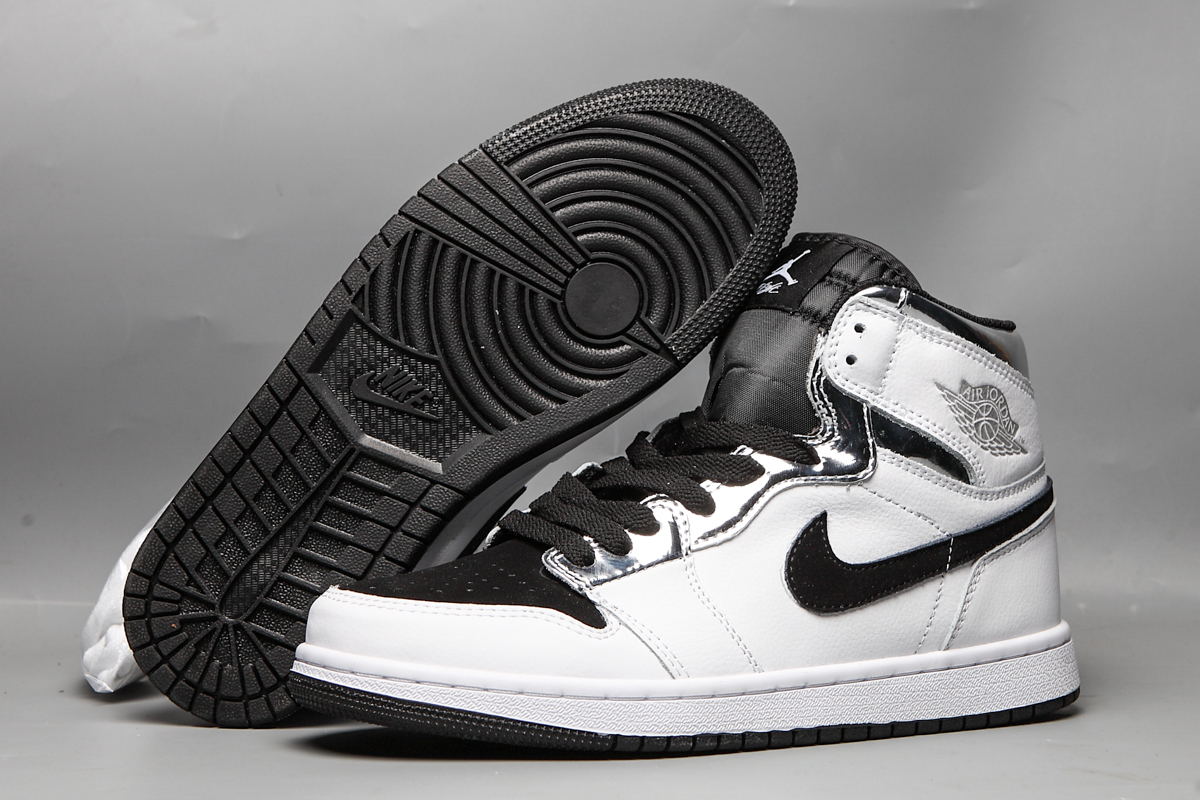 jordan air jordan 1 retro high - Blanco Negro Plateado