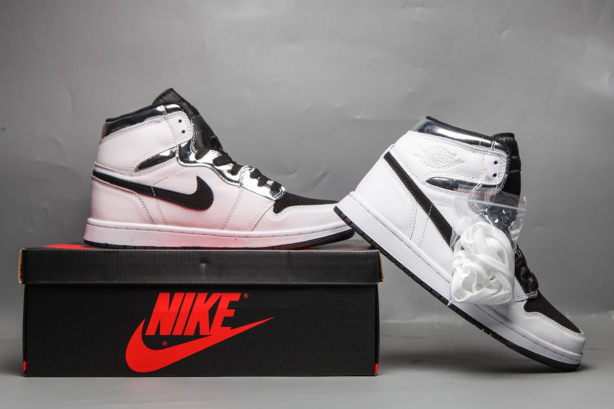 jordan air jordan 1 retro high - Blanco Negro Plateado