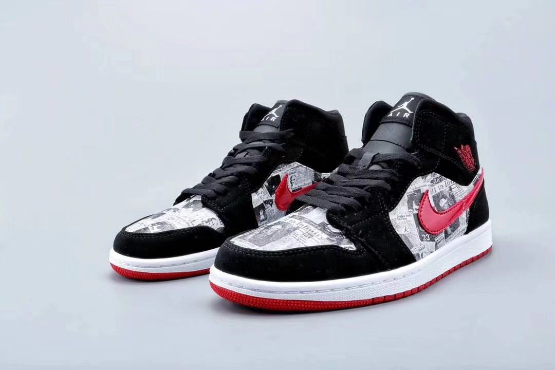 jordan air jordan 1 retro mid - Negro Gris Rojo