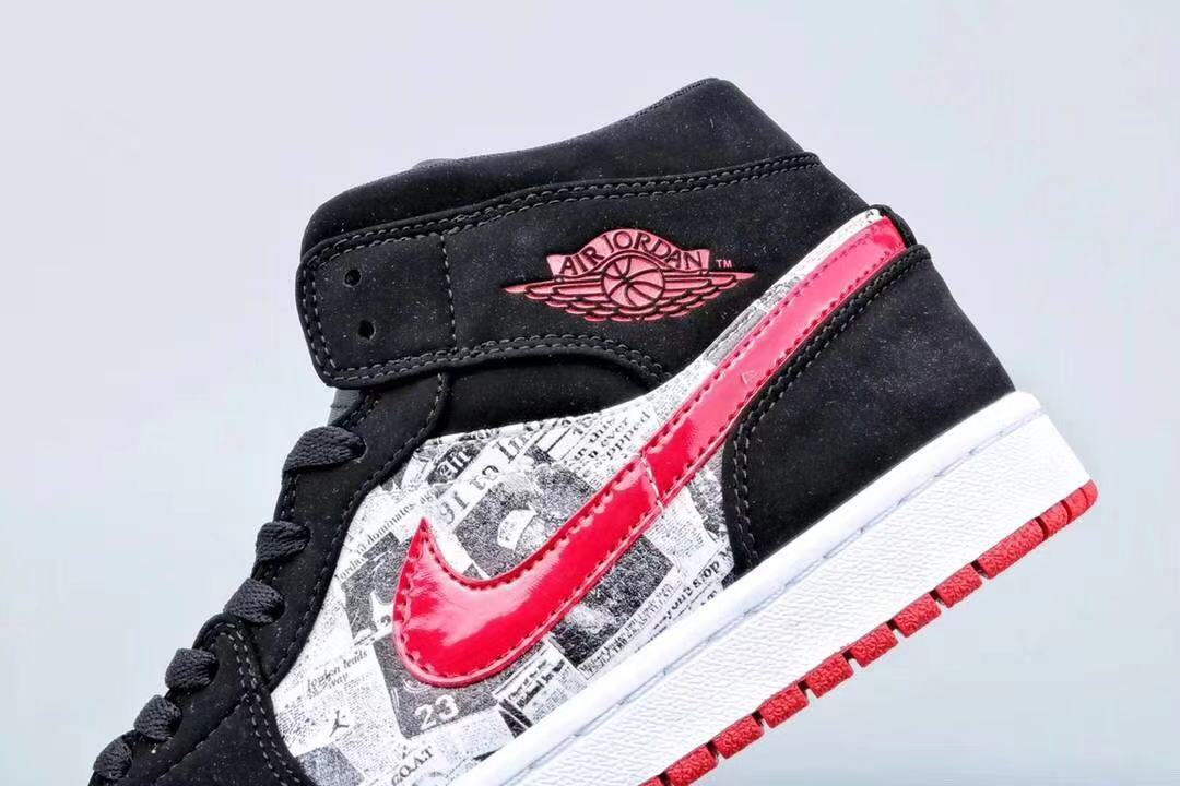 jordan air jordan 1 retro mid - Negro Gris Rojo