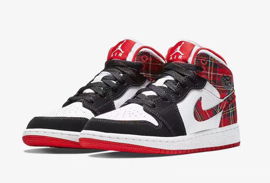 jordan air jordan 1 retro mid - Blanco Rojo Negro