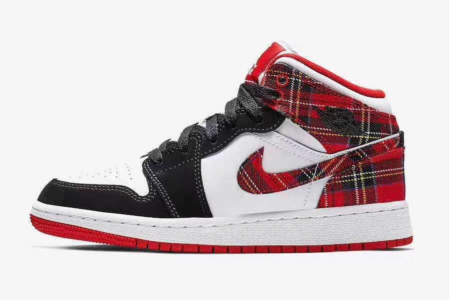 jordan air jordan 1 retro mid - Blanco Rojo Negro