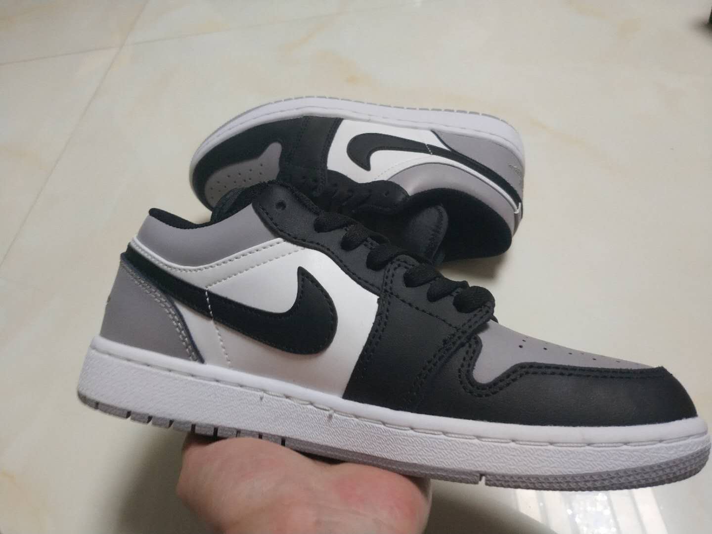 jordan air jordan 1 retro low - Gris Negro Blanco