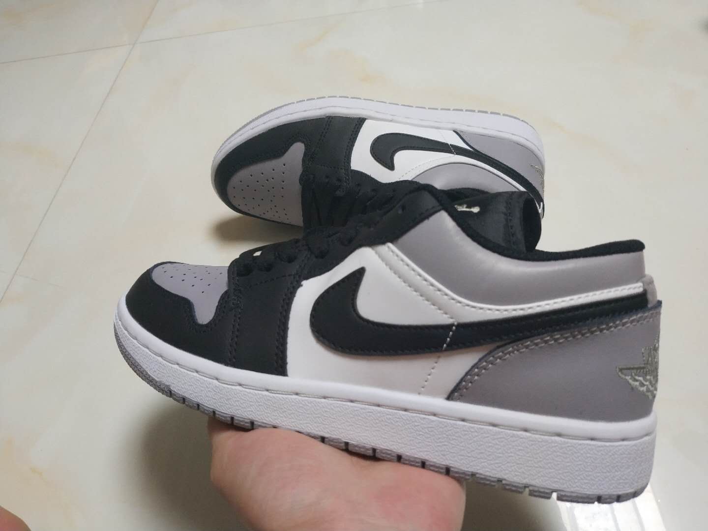 jordan air jordan 1 retro low - Gris Negro Blanco