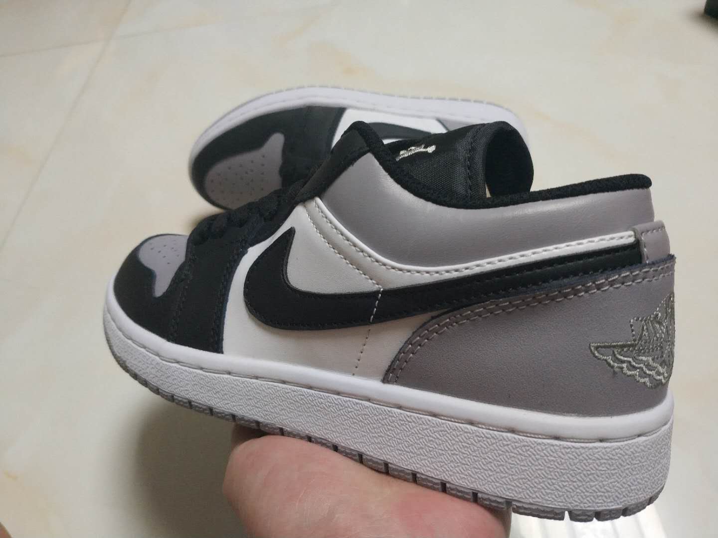 jordan air jordan 1 retro low - Gris Negro Blanco