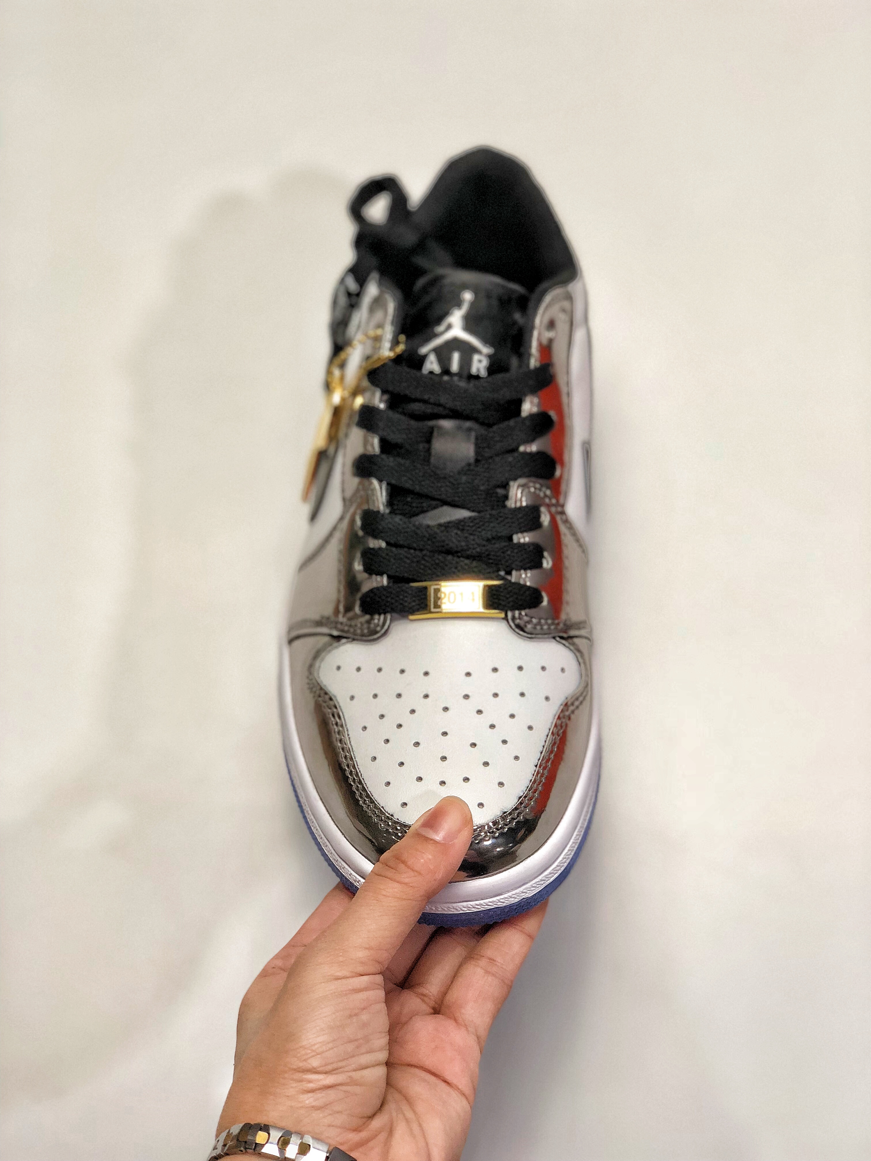 jordan air jordan 1 retro low - Blanco Negro Plateado
