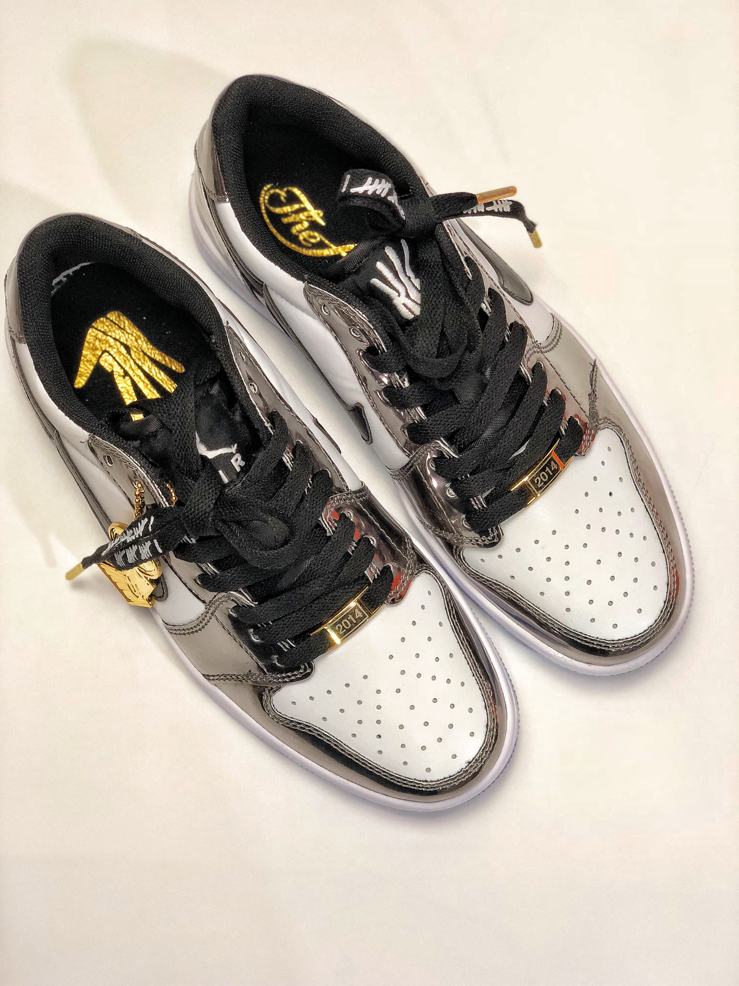 jordan air jordan 1 retro low - Blanco Negro Plateado