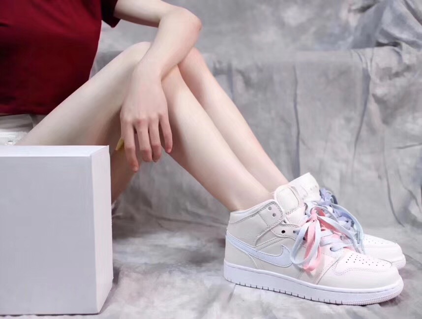 jordan air jordan 1 retro mid - Blanco Rosado Celeste Morado