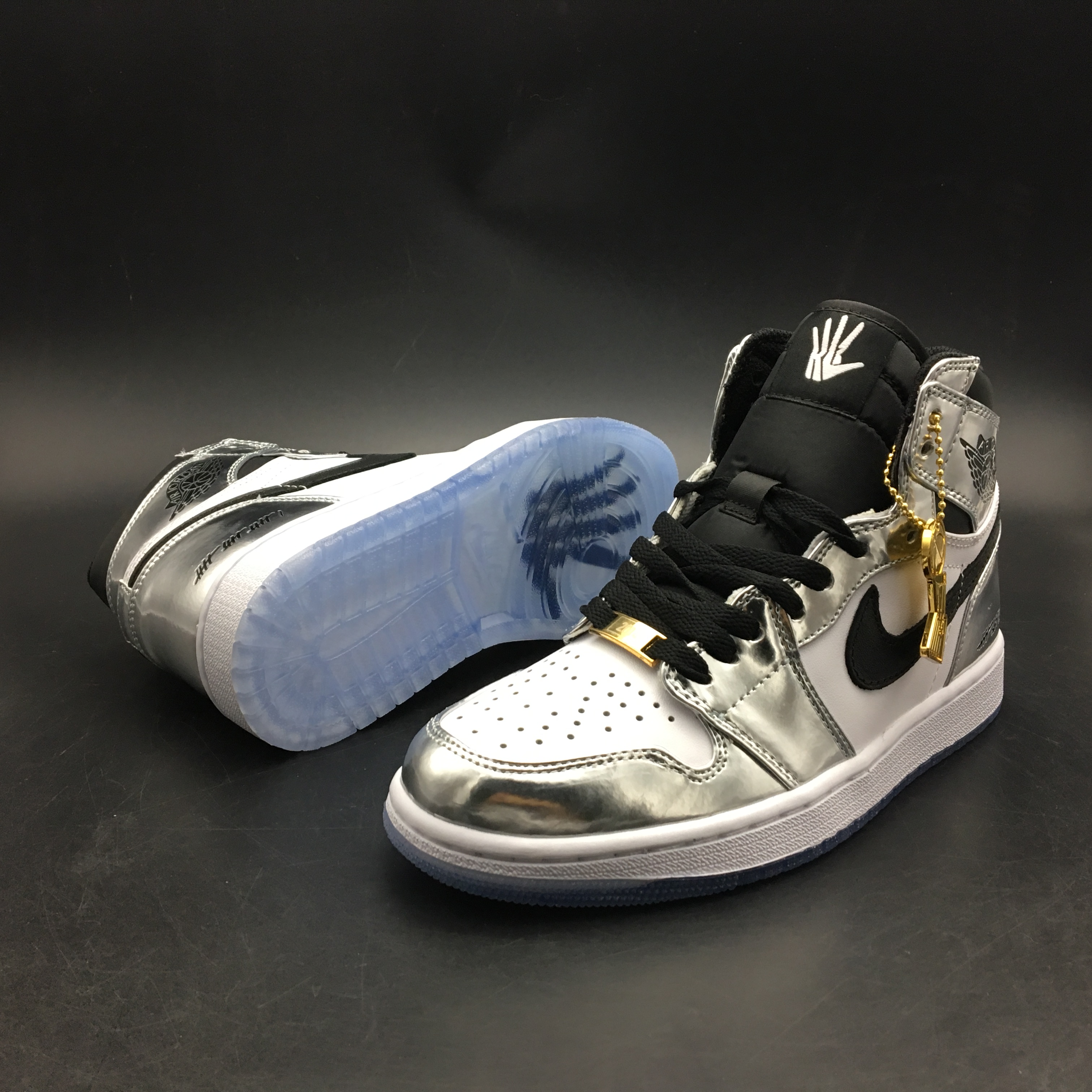 jordan air jordan 1 retro high - Plateado Blanco Negro