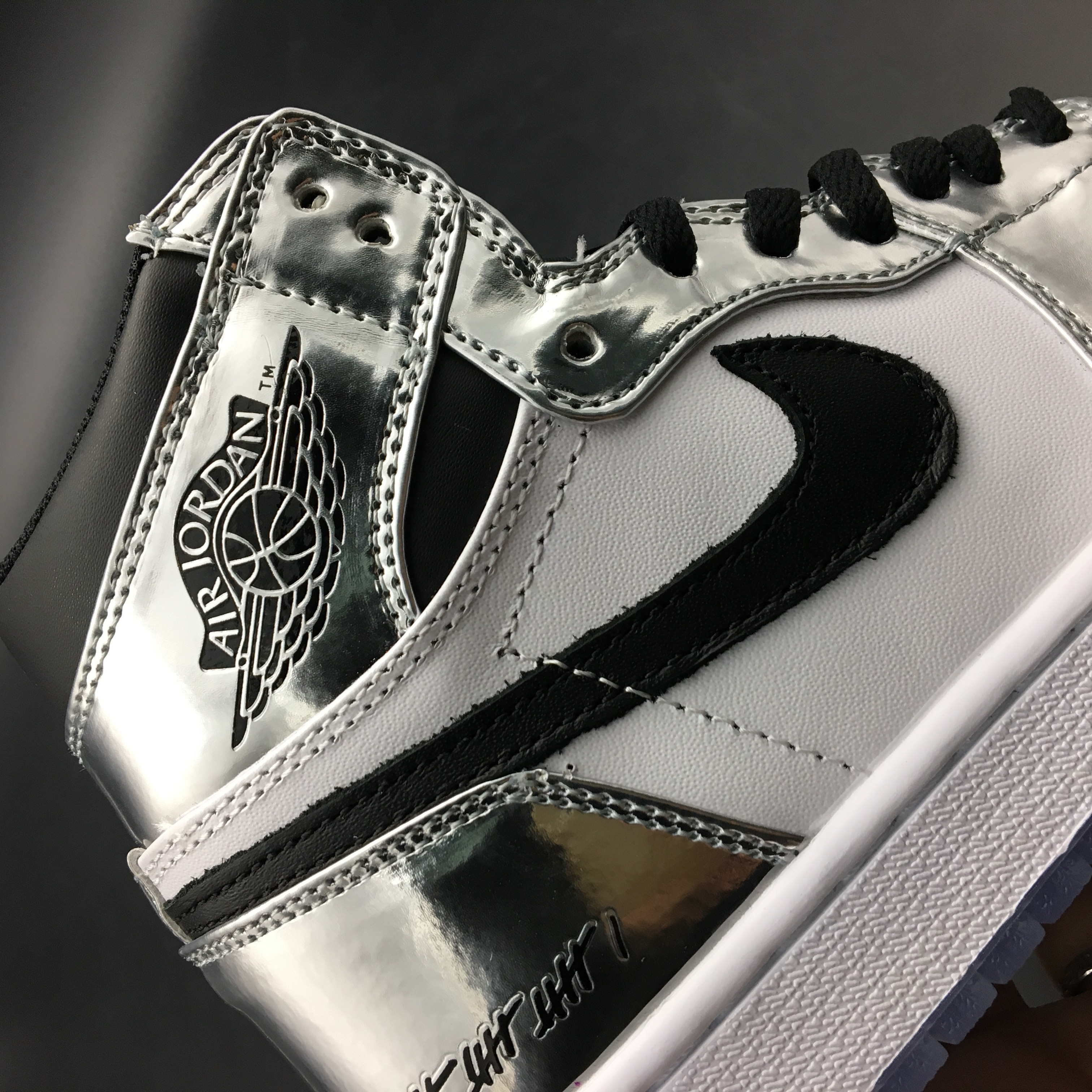 jordan air jordan 1 retro high - Plateado Blanco Negro