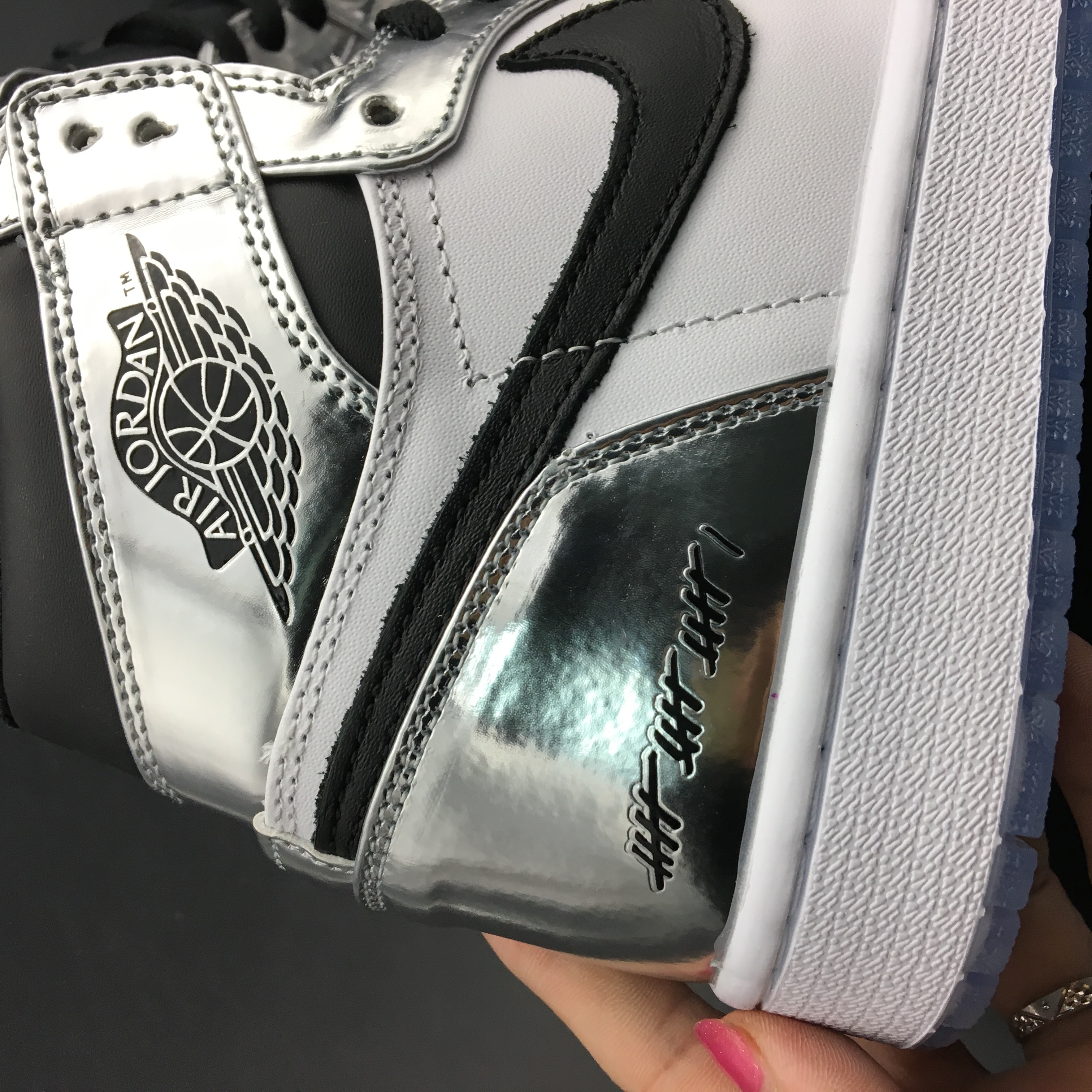 jordan air jordan 1 retro high - Plateado Blanco Negro