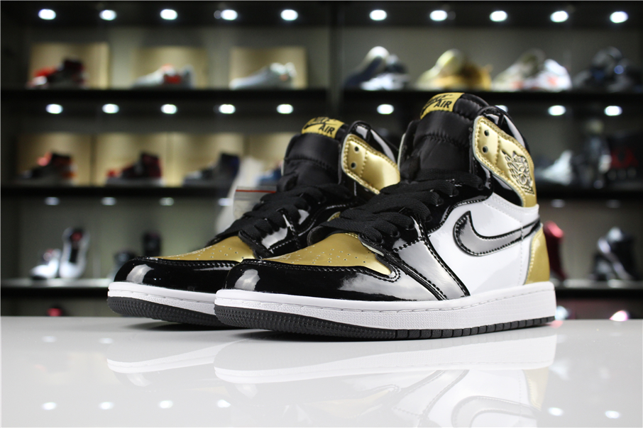 jordan air jordan 1 retro high - Dorado Blanco Negro