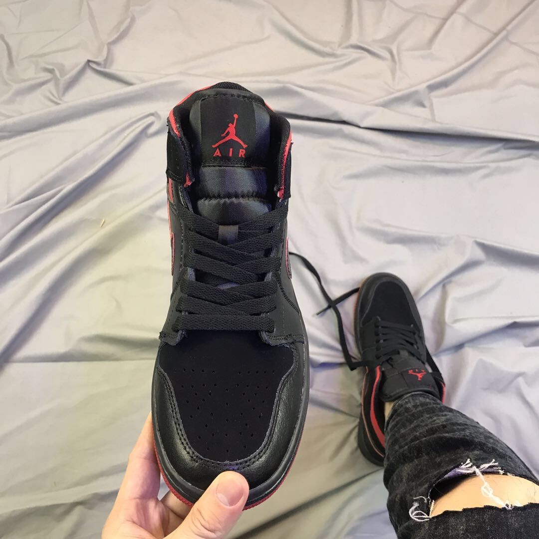jordan air jordan 1 retro mid - Negro Rojo