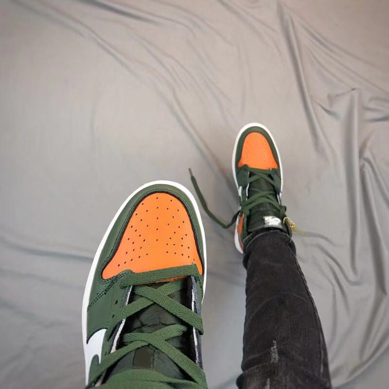 jordan air jordan 1 retro high - Naranjo Verde Blanco
