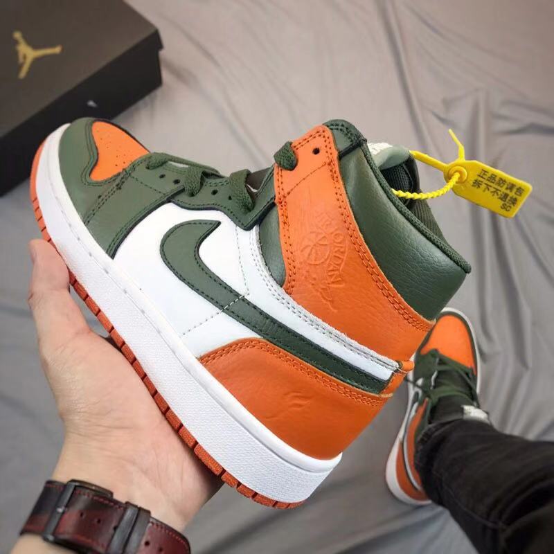 jordan air jordan 1 retro high - Naranjo Verde Blanco