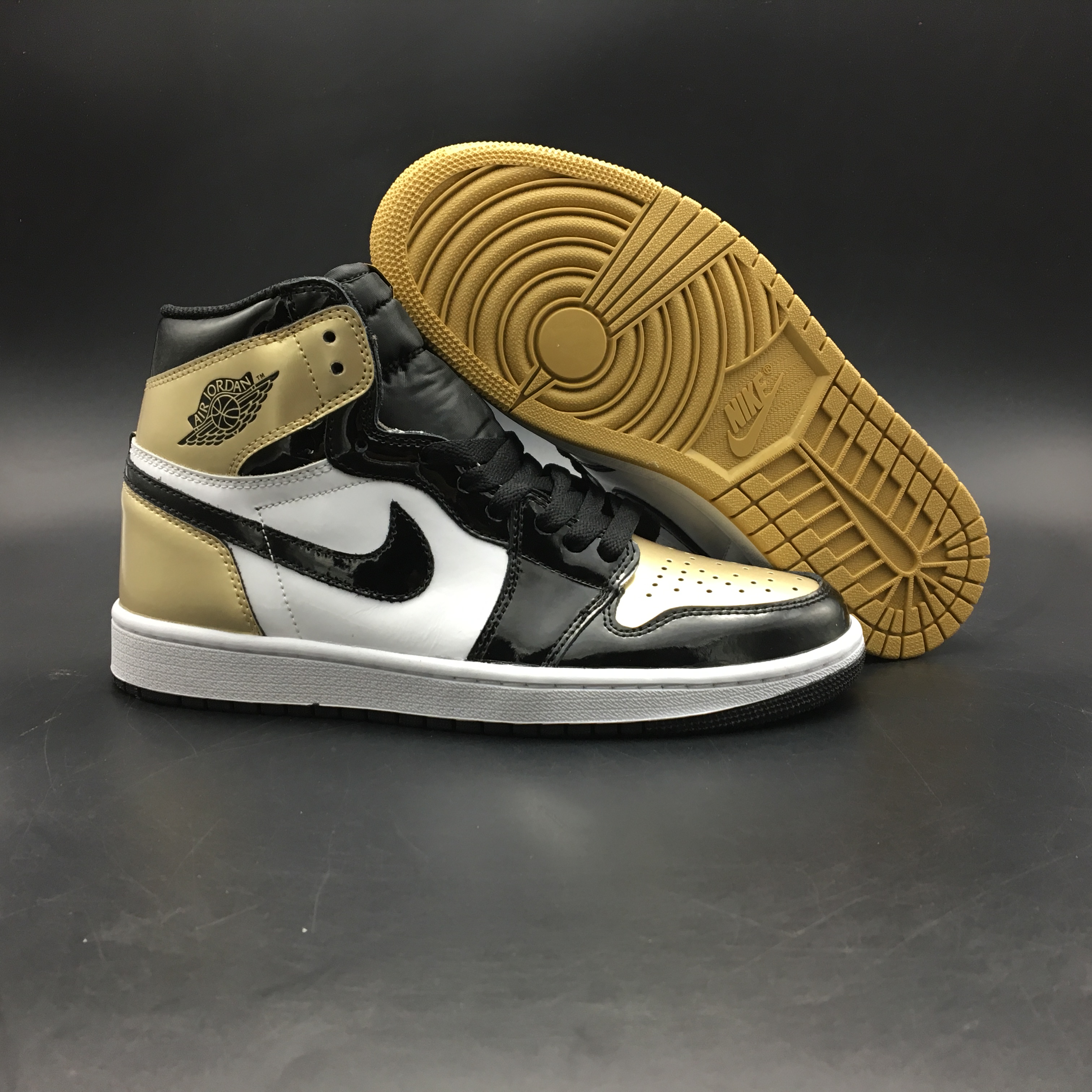 jordan air jordan 1 retro high - Dorado Blanco Negro