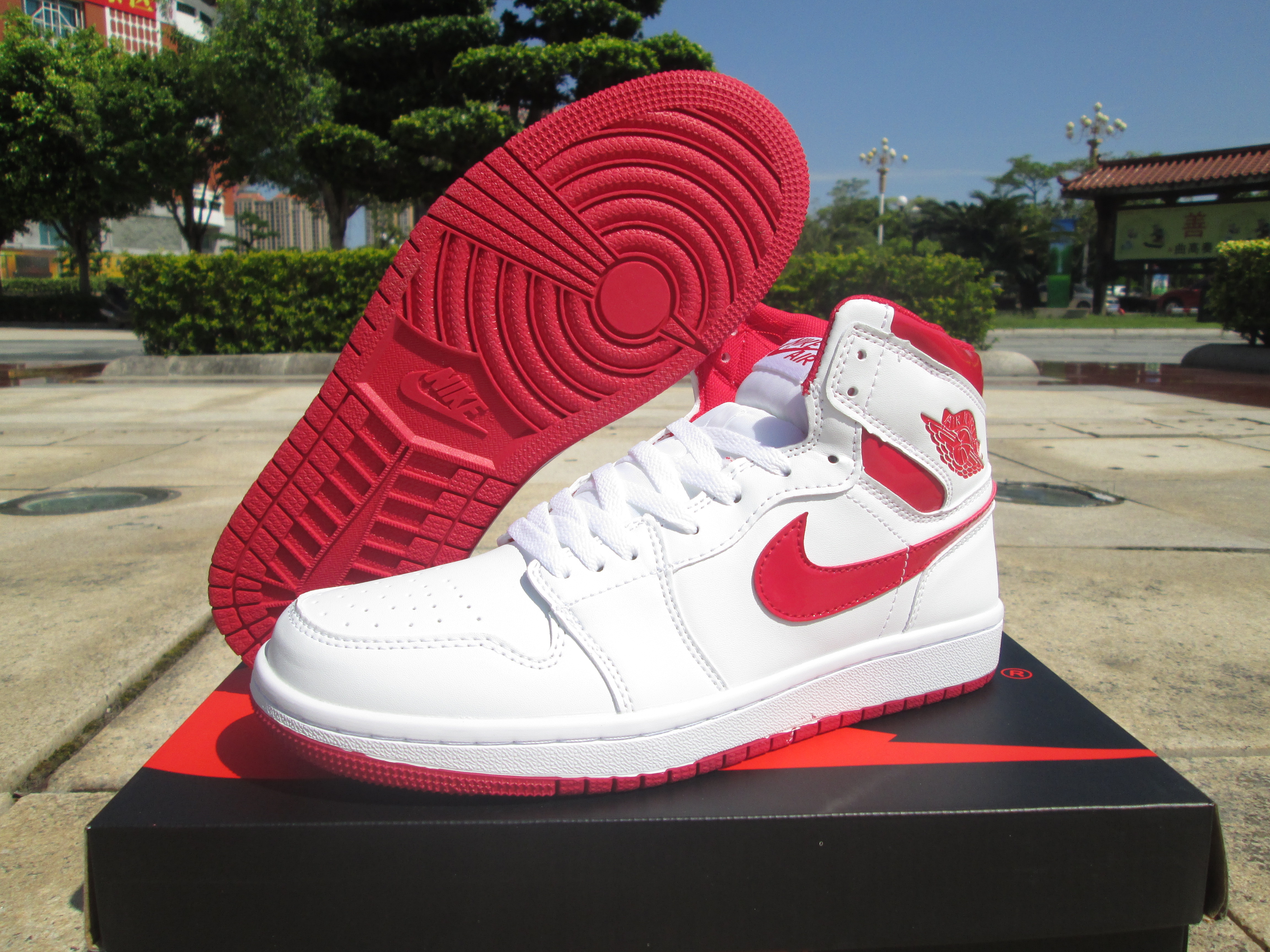 jordan air jordan 1 retro high - Blanco Rojo