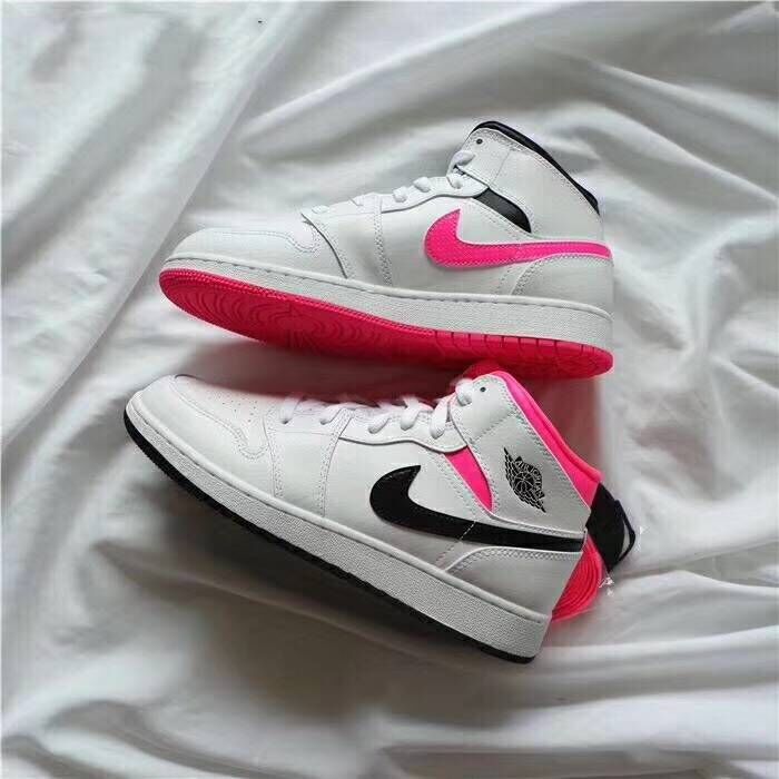 jordan air jordan 1 retro mid - Blanco Rosado Negro
