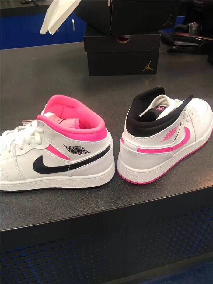 jordan air jordan 1 retro mid - Blanco Rosado Negro