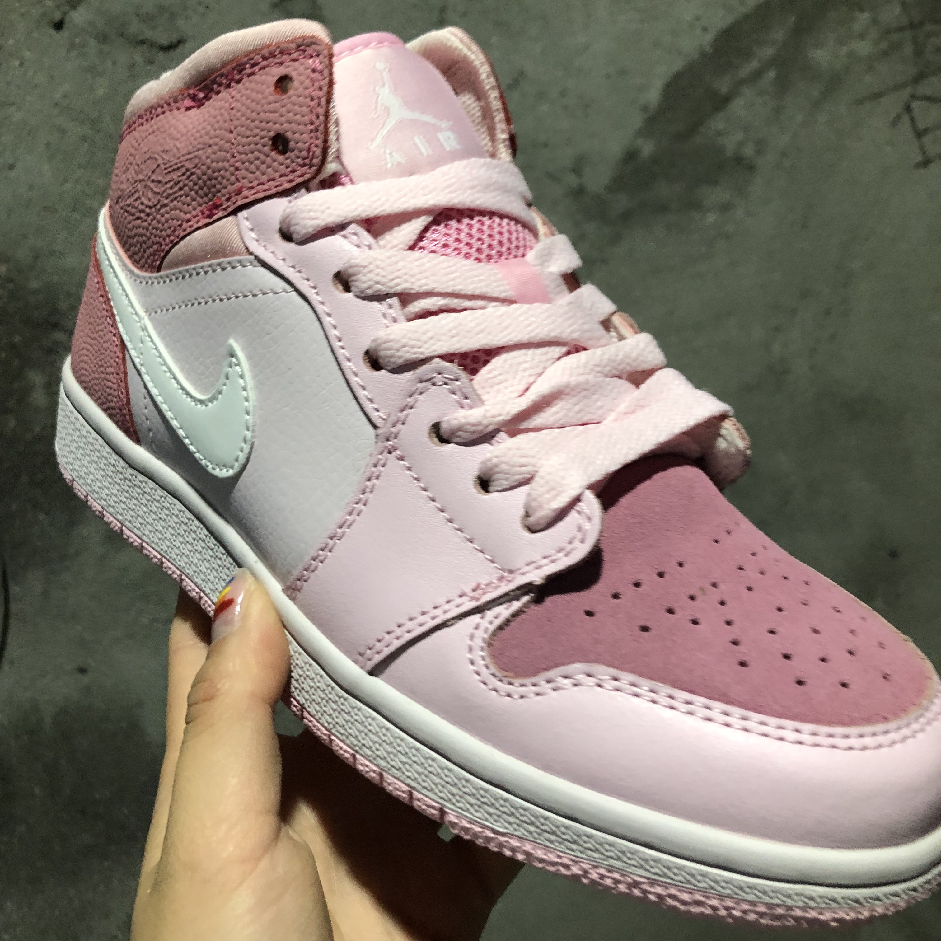 jordan air jordan 1 retro mid - Rosado Blanco