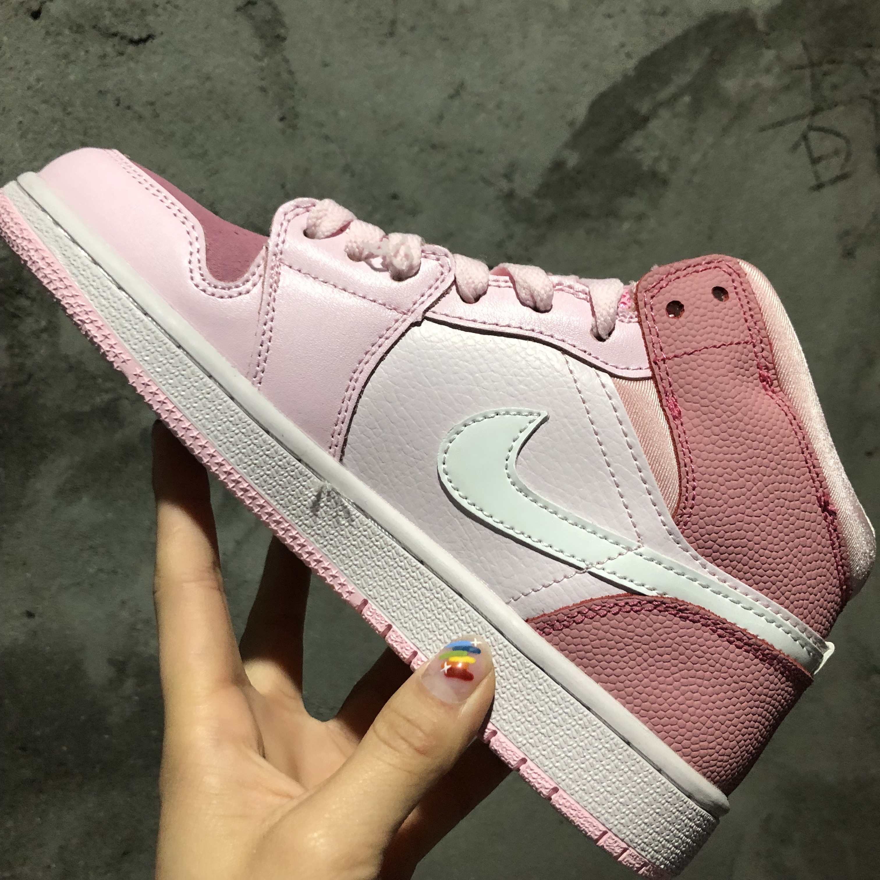 jordan air jordan 1 retro mid - Rosado Blanco