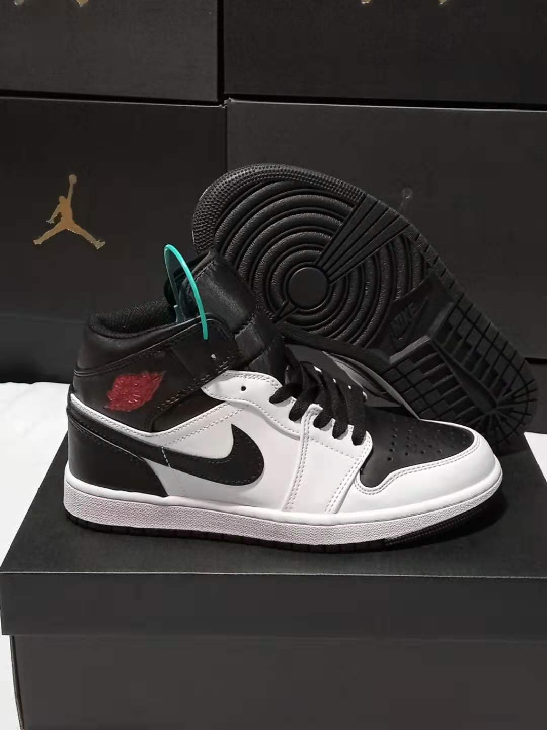 jordan air jordan 1 retro mid - Blanco Negro