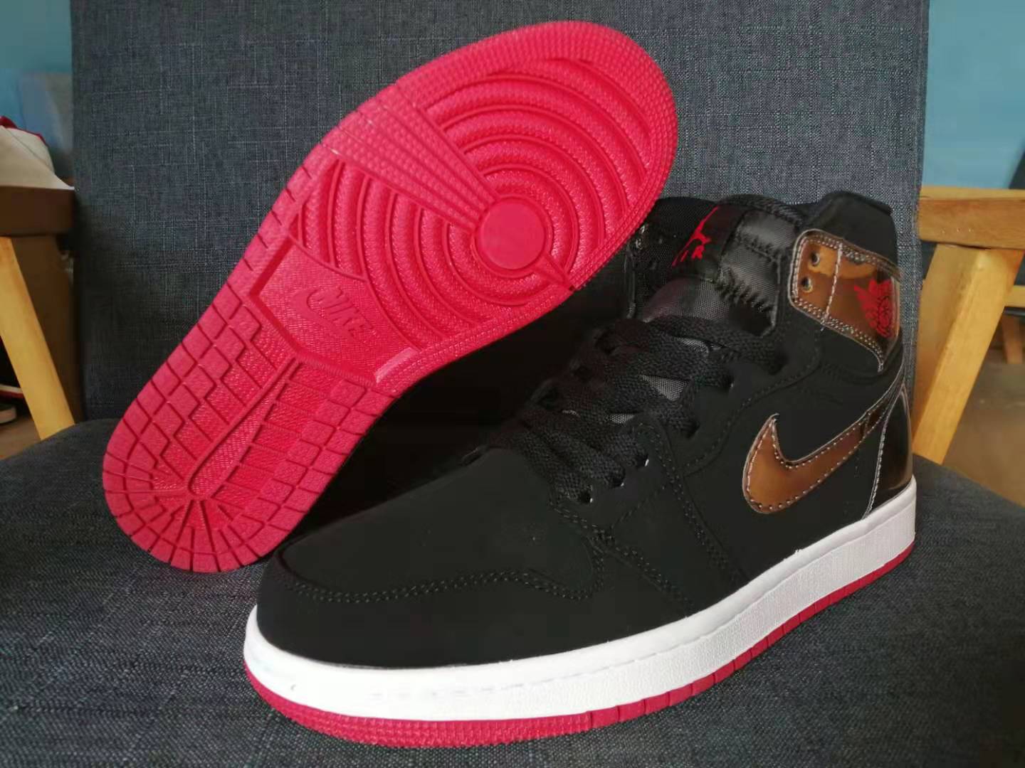 jordan air jordan 1 retro high - Negro Plateado