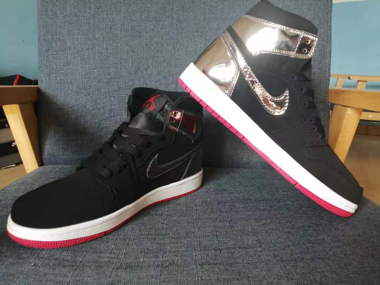 jordan air jordan 1 retro high - Negro Plateado