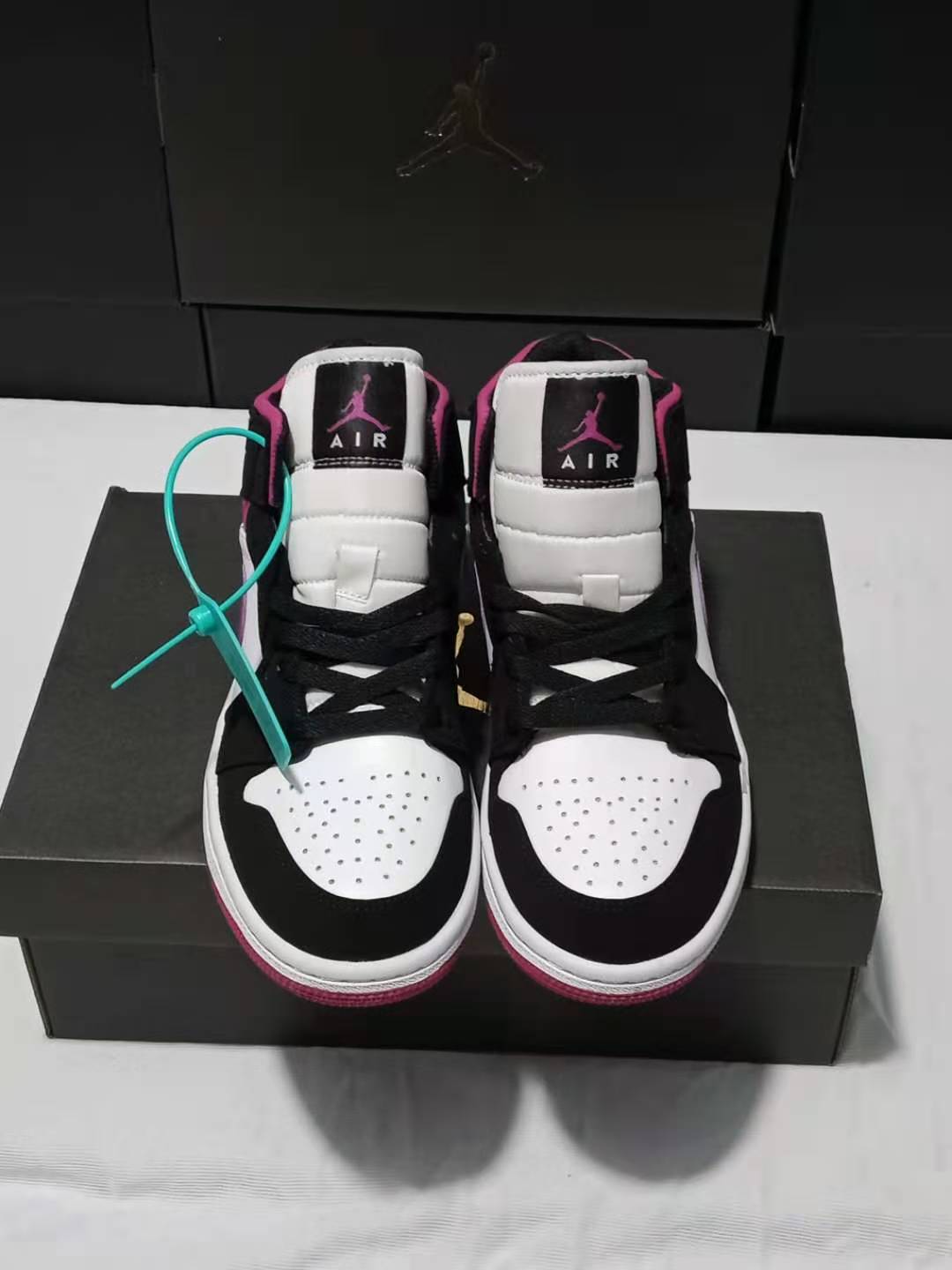 jordan air jordan 1 retro mid - Negro Blanco Rosado