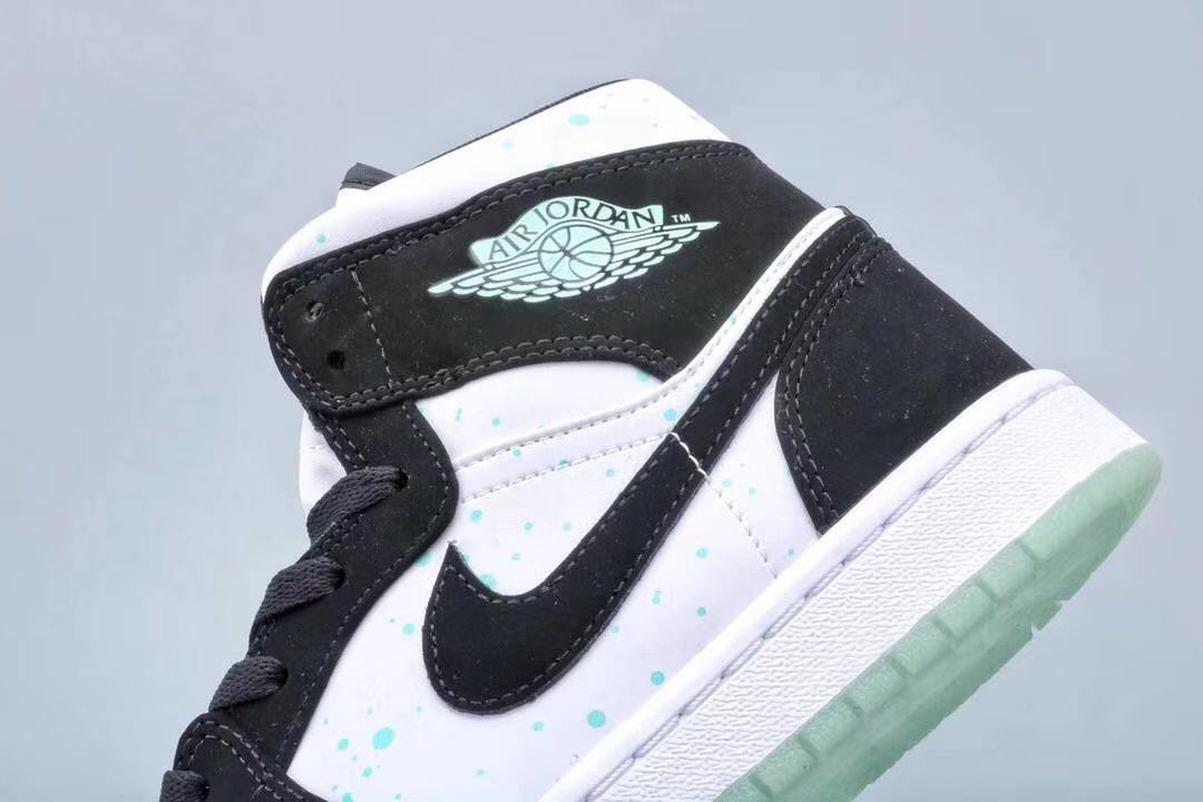 jordan air jordan 1 retro mid - Blanco Negro Menta Fluor