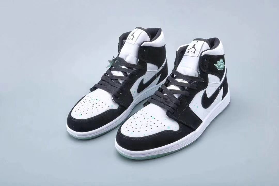 jordan air jordan 1 retro mid - Blanco Negro Menta Fluor