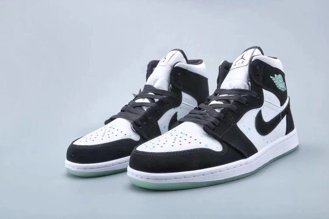 jordan air jordan 1 retro mid - Blanco Negro Menta Fluor