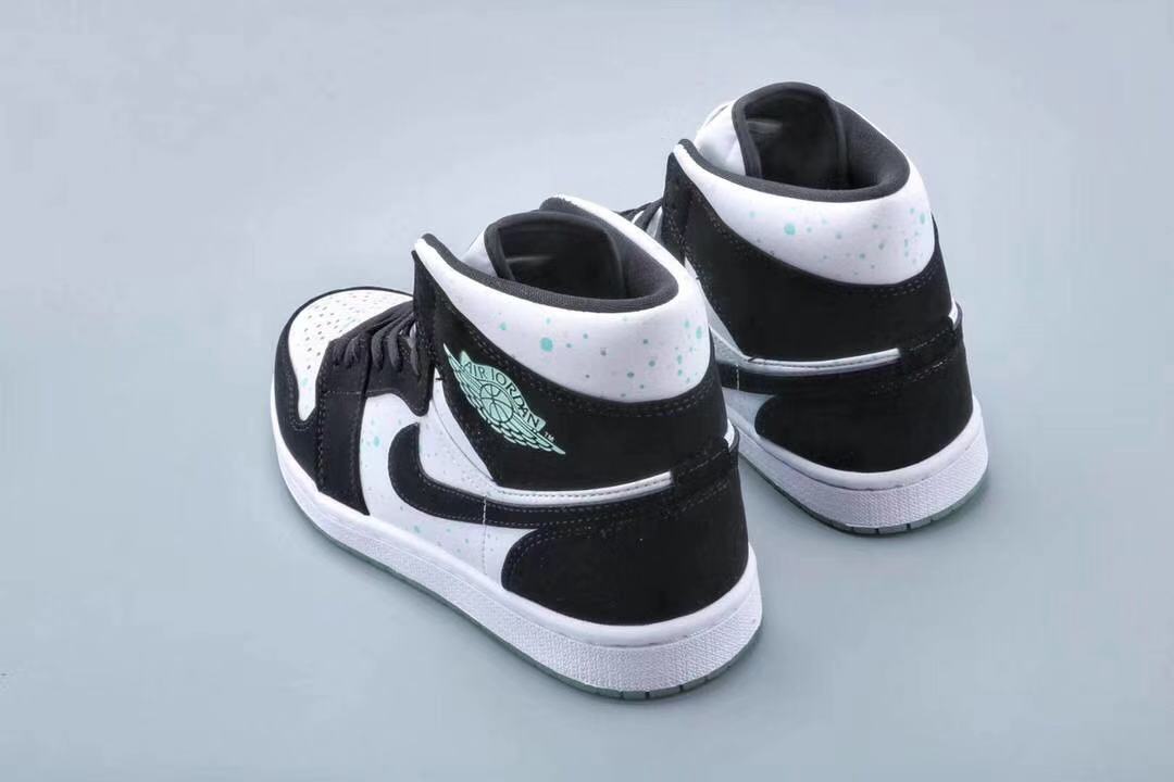 jordan air jordan 1 retro mid - Blanco Negro Menta Fluor
