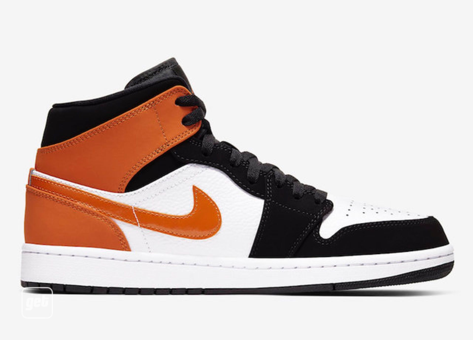 jordan air jordan 1 retro mid - Naranjo Blanco Negro