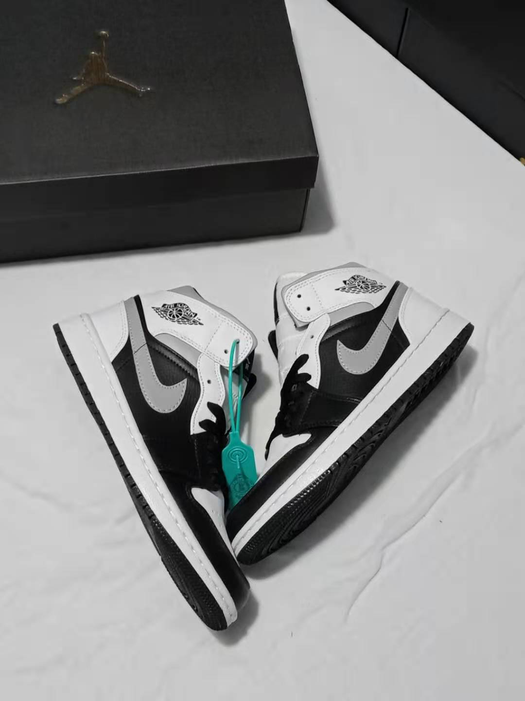jordan air jordan 1 retro mid - Blanco Gris Negro