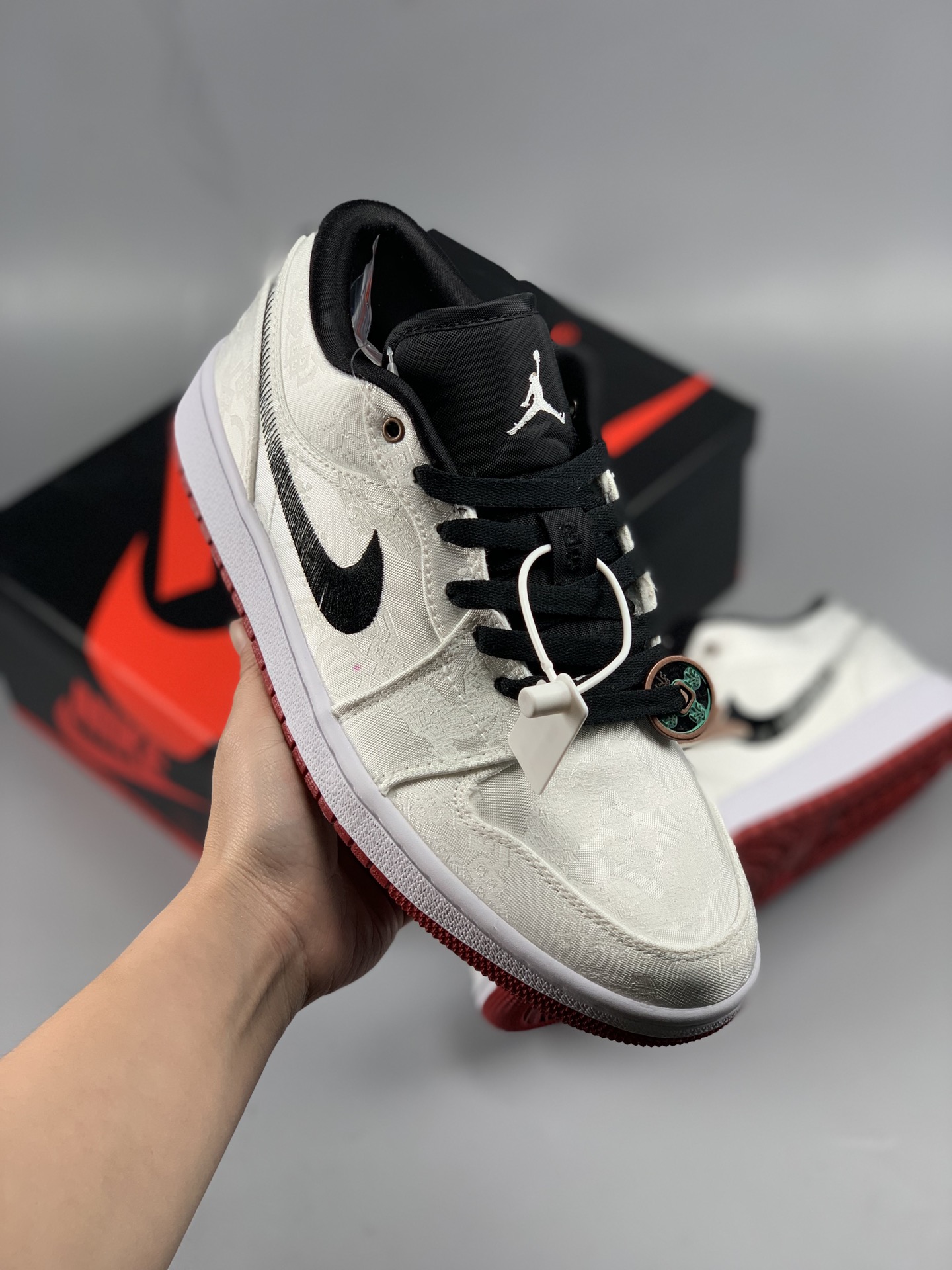 jordan air jordan 1 retro low - Negro Blanco Gris