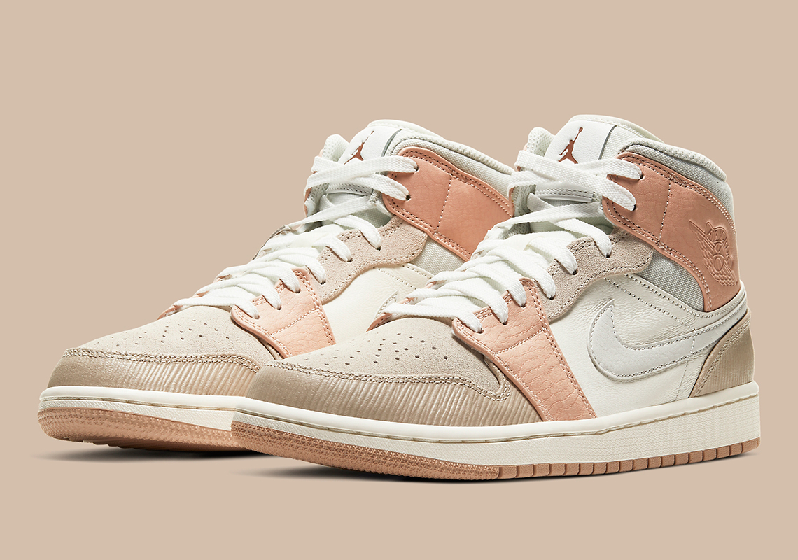 jordan air jordan 1 retro mid - Cafe Gris Blanco