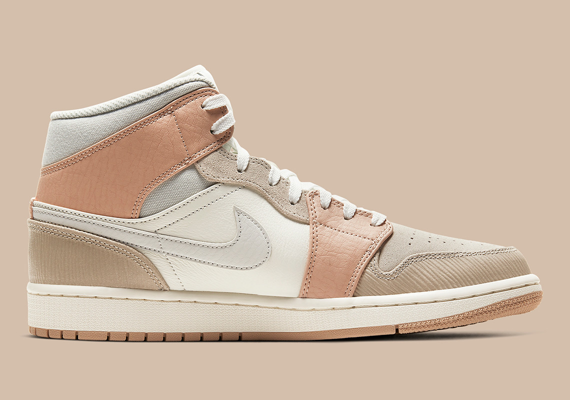 jordan air jordan 1 retro mid - Cafe Gris Blanco