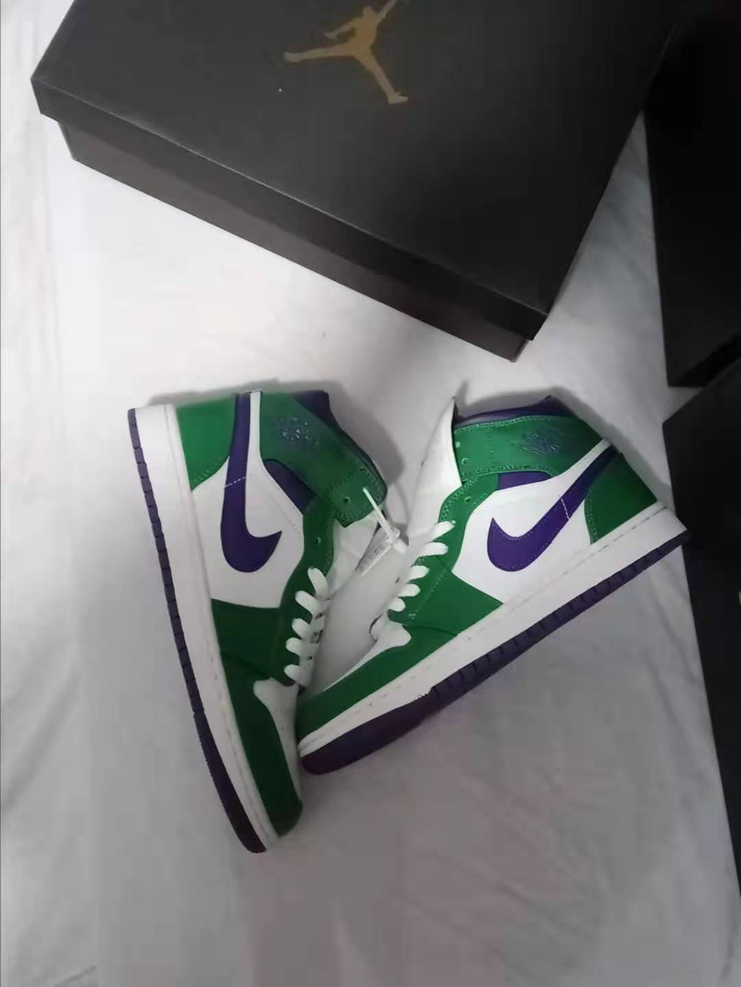 jordan air jordan 1 retro mid - Blanco Verde Morado