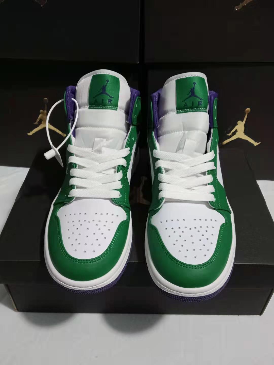 jordan air jordan 1 retro mid - Blanco Verde Morado
