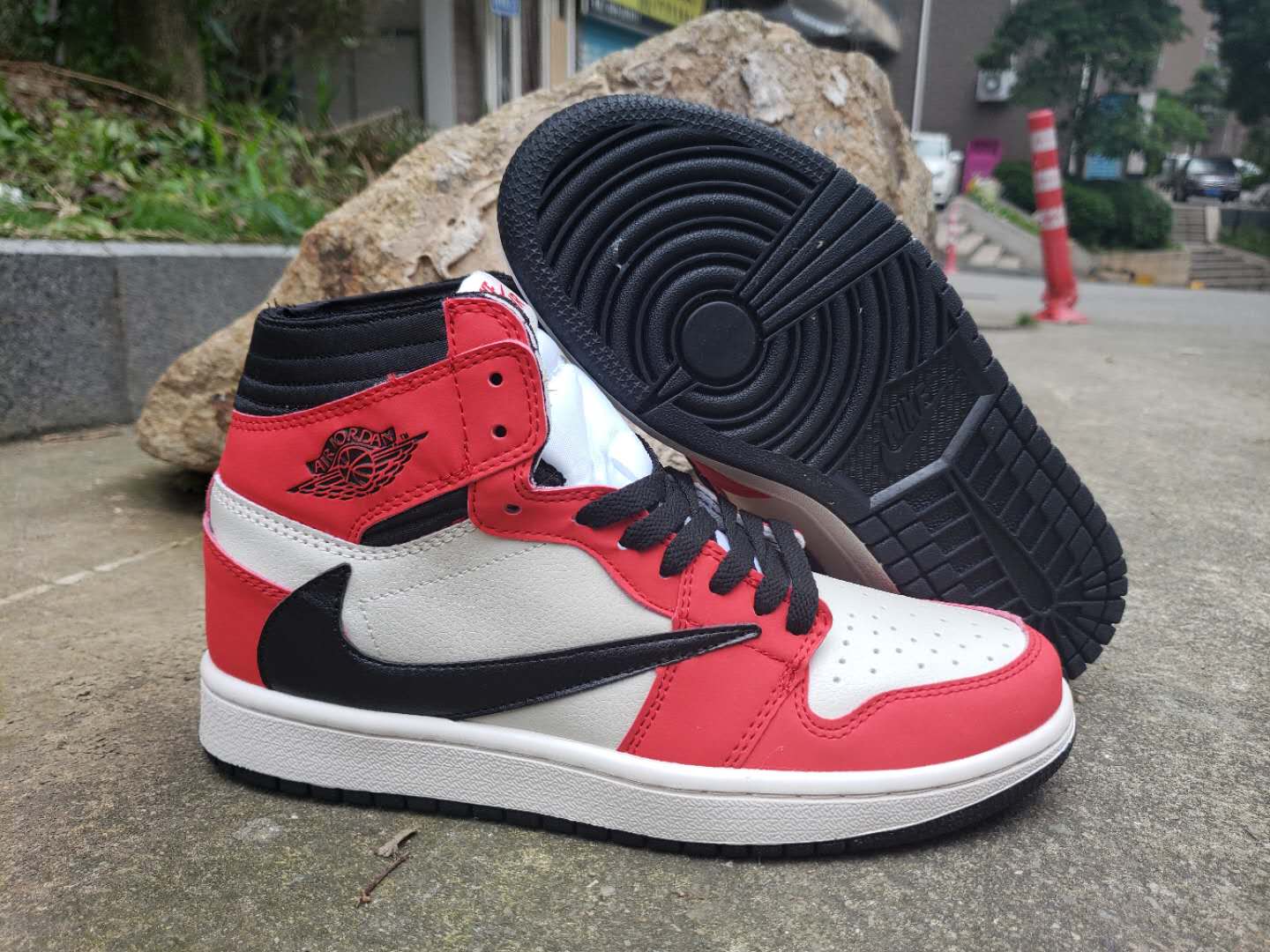 jordan air jordan 1 retro high - Blanco Negro Rojo