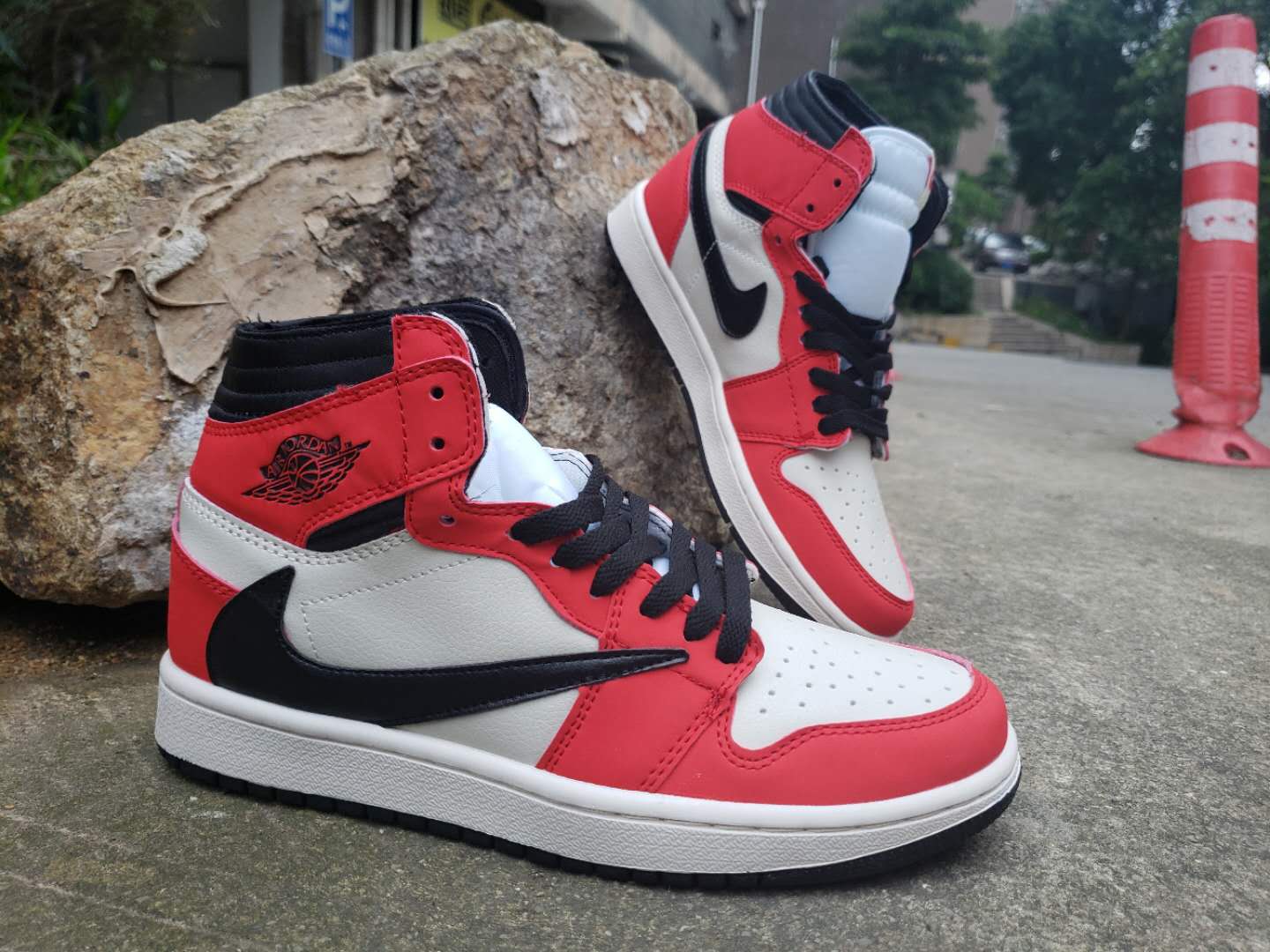 jordan air jordan 1 retro high - Blanco Negro Rojo