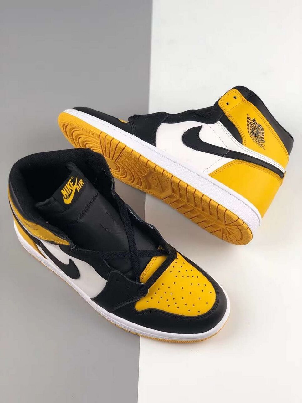 jordan air jordan 1 retro high - Blanco Negro Amarillo