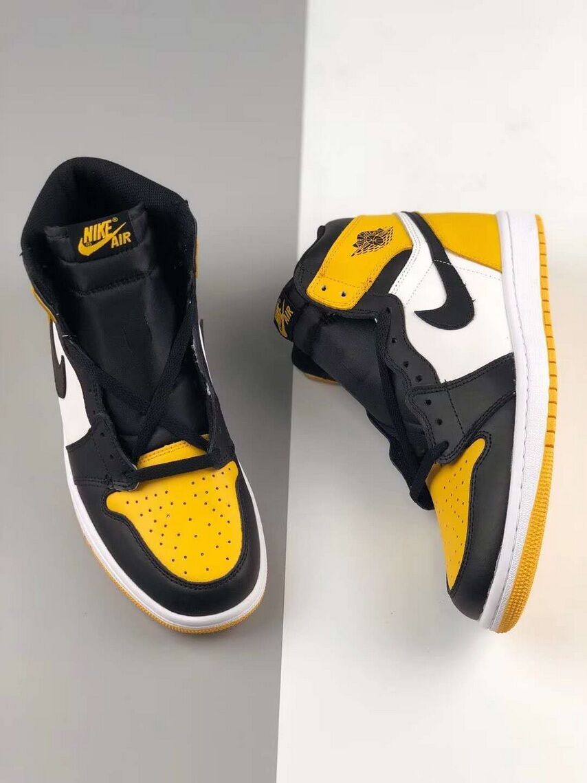 jordan air jordan 1 retro high - Blanco Negro Amarillo