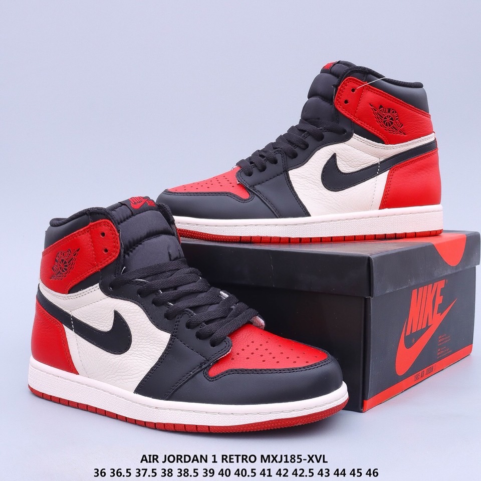 jordan air jordan 1 retro high - Blanco Negro Rojo